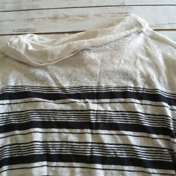 FREE PEOPLE Sea Side Linen Blend Tee Nautical - S - Picture 6 of 7